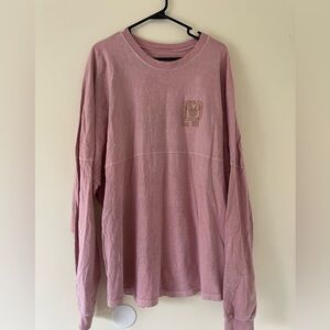 DISNEY (Spirit Jersey) Soft Pink Long Sleeve Shirt w/ Puffy Letters